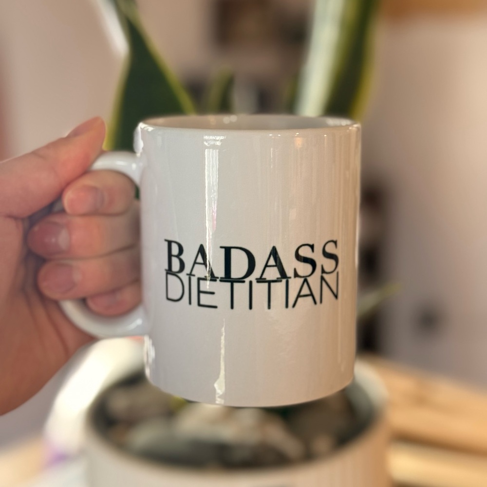White 'Badass Dietitian' Mug